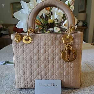 Christian Dior " Lady Dior " Cannage Nylon Medium